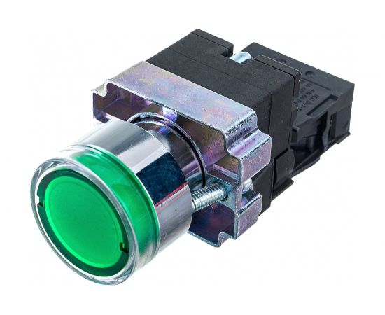 Кнопка управления IEK LAY5-BW3361 с подсветкой, зеленый, 1з, ИЭК BBT50-BW-K06 