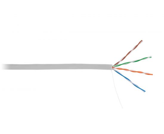 Кабель NETLAN U/UTP 4 пары, категория 5e, внутренний, PVC, серый, 305м CCA-UU004-5E-PVC-GY 