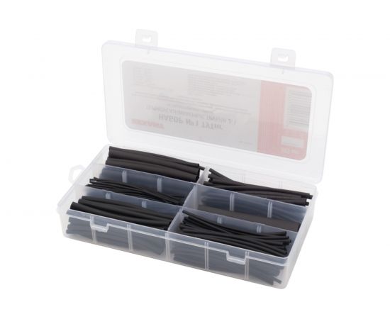 Набор термоусадочных трубок REXANT №1 ТУТнг черная, 305 шт. 29-0131 