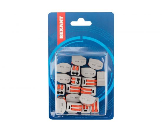 Соединительная 2-проводная клемма REXANT с рычажком 0.08-4 мм2 серая 20 шт 07-5252-4-20 