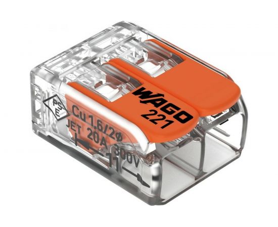 Универсальная клемма WAGO 2-х проводная 221-412 6 шт/уп УТ-00777025 