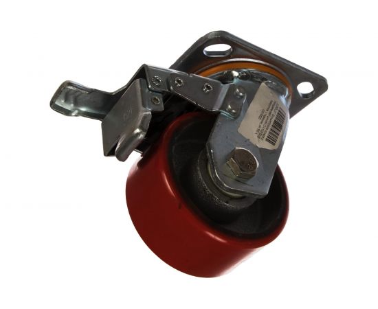 Колесо большегрузное с полиуретановой шинкой С-4102-DUS поворотное, с тормозом, г/п 350 кг, 99 мм EURO-LIFT 00018525 