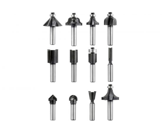 Набор фрез (12 предметов; хв-к 8 мм) для фрезера KWB 757290 – изображение 2