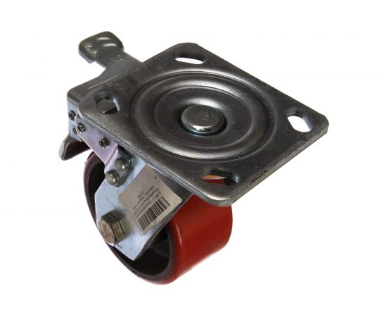 Колесо большегрузное с полиуретановой шинкой С-4102-DUS поворотное, с тормозом, г/п 350 кг, 99 мм EURO-LIFT 00018525 – изображение 2