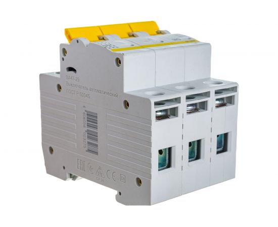 Автоматический модульный выключатель IEK ВА 47-29 3п, D, 40А, 4.5кА, ИЭК MVA20-3-040-D – изображение 3