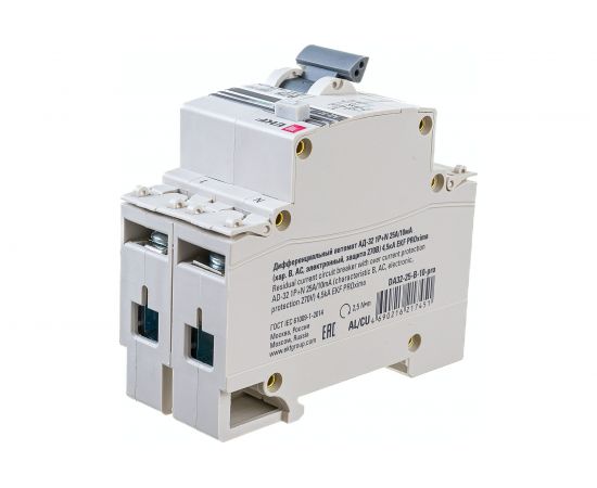 Дифференциальный автомат EKF PROxima АД-32, 1P+N, 25А/10мА, 4,5кА DA32-25-B-10-pro – изображение 3