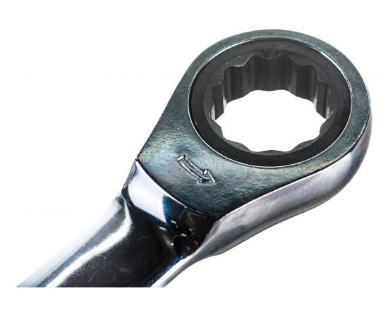 Комбинированный ключ HORTZ трещоточный 21х21 хромированный HOR 330774 – изображение 4