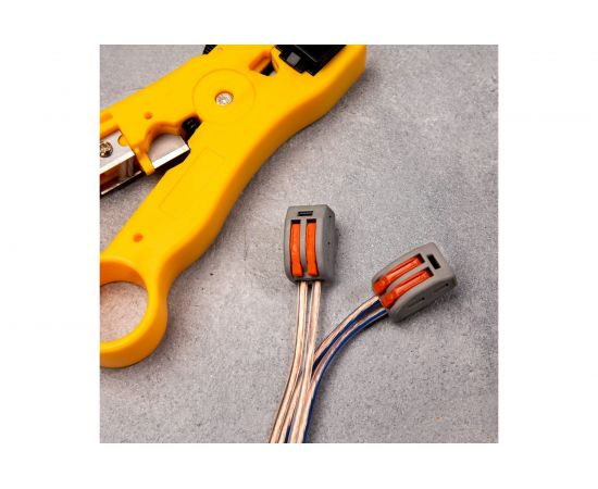 Соединительная 2-проводная клемма REXANT с рычажком 0.08-4 мм2 серая 20 шт 07-5252-4-20 – изображение 7