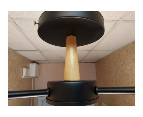 Люстра JUPITER LIGHTING черная + светлое дерево-3х60W E27 230V, 31 см-50 см-50 MО 85-1039/3 – изображение 8