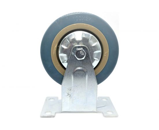 Колесо на площадке неповоротное 100 мм, ПВХ Левша У8-8971 