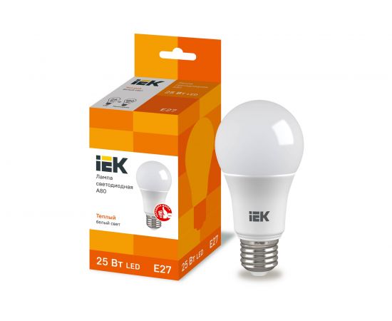 Лампа IEK LED A80 шар 25Вт 230В 3000К E27 LLE-A80-25-230-30-E27 