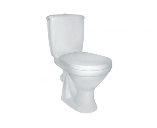 Унитаз-компакт Оскольская керамика Суперкомпакт косой выпуск, 1 режим, сиденье ПП ОК 427722 