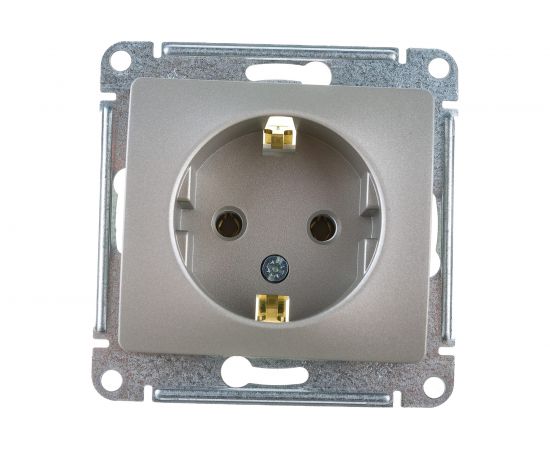 1-местный механизм розетки Schneider Electric скрытой проводки Glossa 16А IP20 250В с заземлением платина GSL001243 
