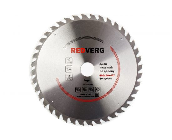 Диск пильный по дереву твердосплавный (400х50 мм; 40 зубьев) REDVERG 6621241 
