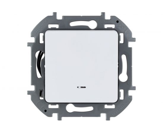 Одноклавишный выключатель Legrand с подсветкой - INSPIRIA - 10 AX - 250 В - белый 673610 