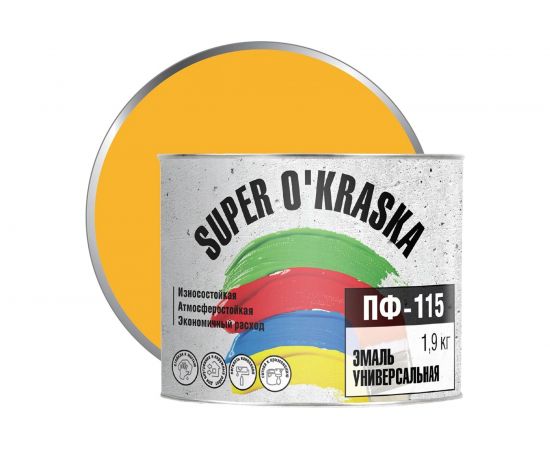Эмаль super maler ПФ-115 Желтый 1,9кг Лк-00005650 