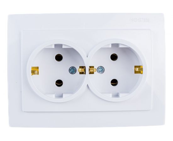 Розетка NILSON 2СП з/к белая Touran naturel 24111025 