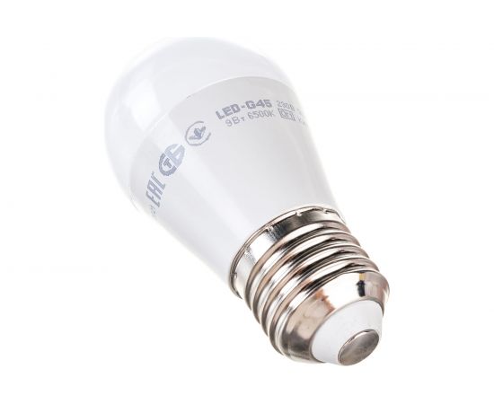 Лампа IEK LED, G45, шар, 9вт, 230В, 6500К, E27 LLE-G45-9-230-65-E27 