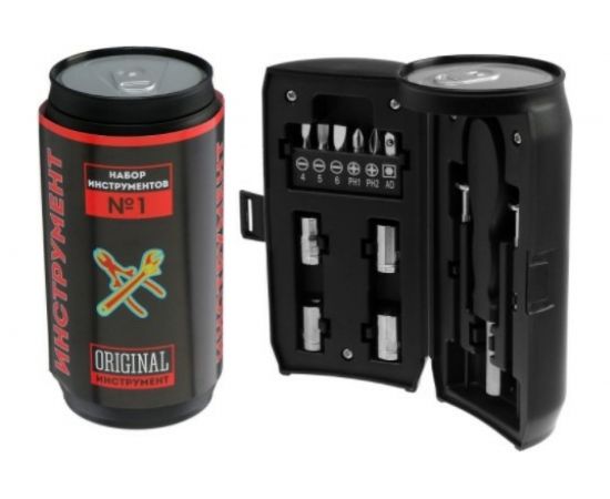 Набор инструментов TUNDRA подарочный пластиковый кейс ""Банка"", 13 предметов 5308279 