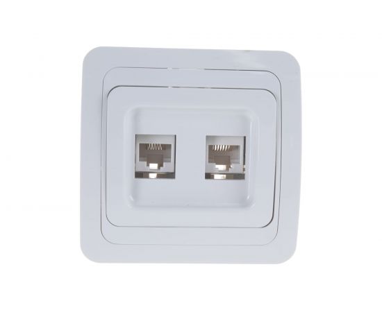 Компьютерная двойная розетка IN HOME RJ-45 CLASSICO белая 2136 4690612018300 – изображение 2