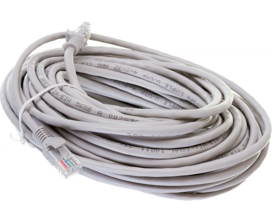 Патч-корд ЭРА Simple PC-20U-A U/UTP категория 5e, длина 20 метров, неэкранирован, серый, Б0051378 – изображение 2