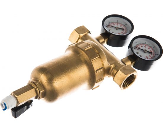 Фильтр 3/4, для горячей воды, с двумя манометрами, d76 Гейзер Бастион 7508145201 32685 – изображение 2