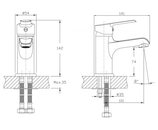 Смеситель для умывальника RUSH Victoria хром VI7135-11 – изображение 2