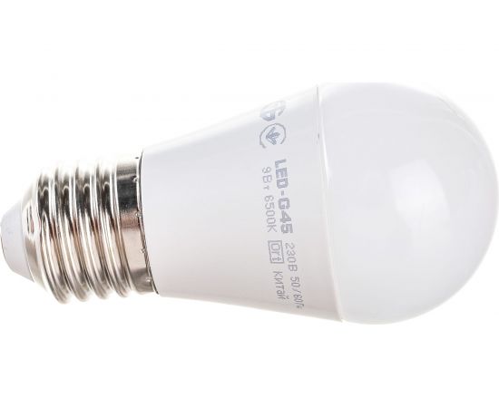 Лампа IEK LED, G45, шар, 9вт, 230В, 6500К, E27 LLE-G45-9-230-65-E27 – изображение 3