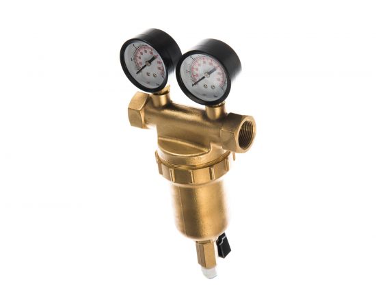 Фильтр 3/4, для горячей воды, с двумя манометрами, d76 Гейзер Бастион 7508145201 32685 – изображение 3