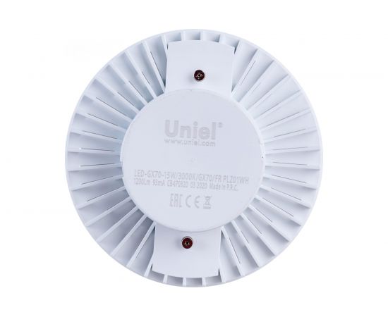 Лампа Uniel LED-GX70-15W/3000K/GX70/FR, PLZ01WH, светодиодная, матовая UL-00006782 – изображение 3