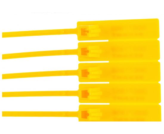Номерная пломба для опечатывания REXANT пластиковая 255 мм желтая 50 шт 07-6122 – изображение 3