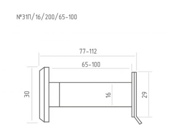 Глазок дв. НОРА-М №31П/16/200/65-100 хром 16737 – изображение 3