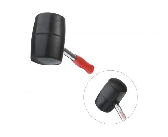 Резиновая киянка INTERTOOL 900г. 80 мм, черная резина, металлическая ручка HT-0233 – изображение 4