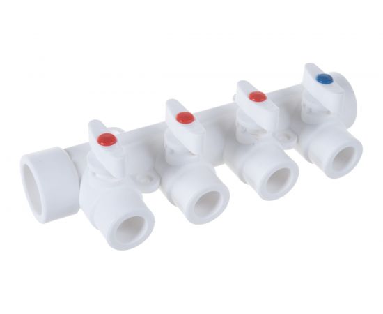 Коллектор с шаровыми кранами LAMMIN PPR 32х4 Lm31081004032 – изображение 4