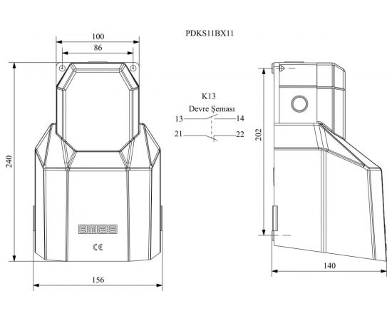 Педаль Emas с защитной крышкой 1НО+1НЗ PDKS11BX11 – изображение 4