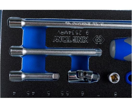Набор шестигранных торцевых головок с принадлежностями KING TONY 1/4"" 4-14 мм, 34 предмета 2534MRV – изображение 4