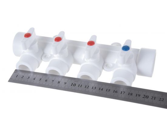 Коллектор с шаровыми кранами LAMMIN PPR 32х4 Lm31081004032 – изображение 5