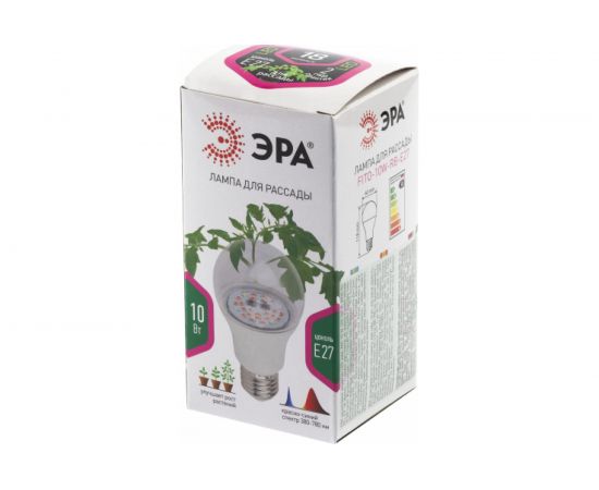 Светодиодная фитолампа для растений ЭРА FITO 10W RB E27 красно-синего спектра Б0050600 – изображение 5