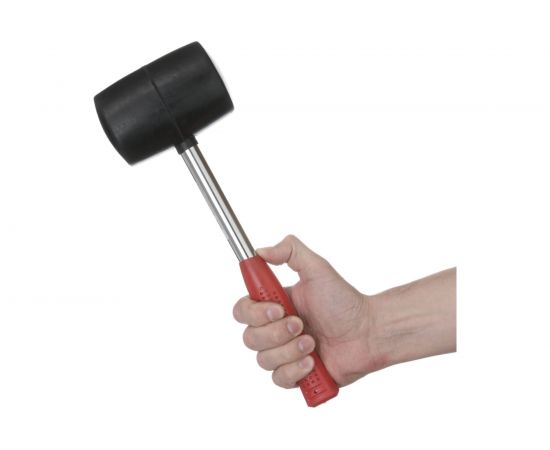 Резиновая киянка INTERTOOL 900г. 80 мм, черная резина, металлическая ручка HT-0233 – изображение 5