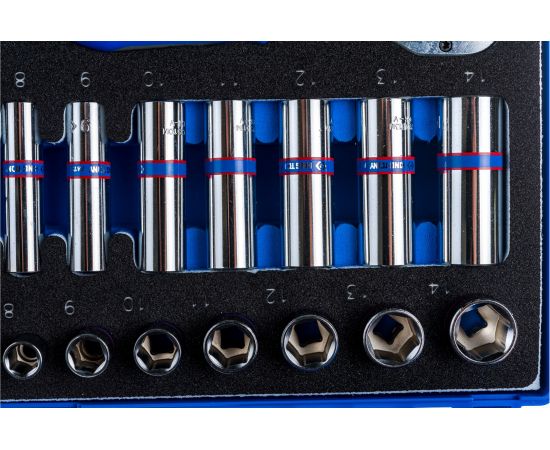 Набор шестигранных торцевых головок с принадлежностями KING TONY 1/4"" 4-14 мм, 34 предмета 2534MRV – изображение 5
