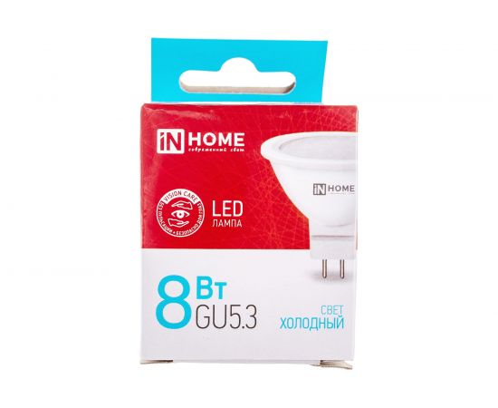 Светодиодная лампа IN HOME LED-JCDR-VC 8Вт 230В GU5.3 6500К 600Лм 4690612024721 – изображение 6