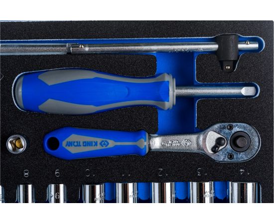 Набор шестигранных торцевых головок с принадлежностями KING TONY 1/4"" 4-14 мм, 34 предмета 2534MRV – изображение 6