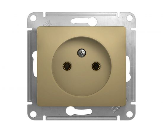 1-местный механизм розетки Schneider Electric скрытой проводки Glossa 16А IP20 без заземления титан GSL000441 