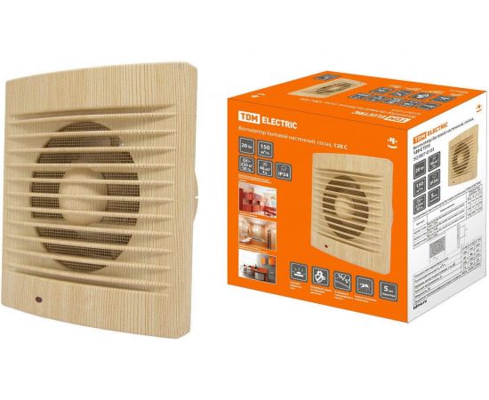 Бытовой настенный вентилятор TDM 120 С ЭКО сосна SQ1807-0103 