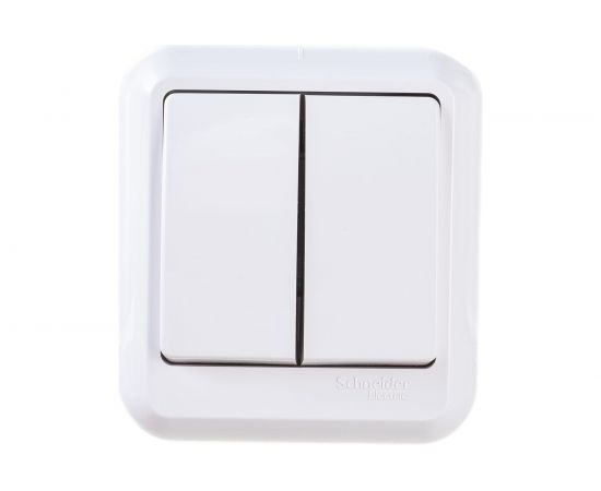 Выключатель Schneider Electric 2-клавишный ОП Прима 6А белый SchE А56-029 A56-029-B А56-029-б 