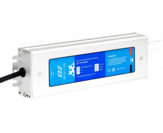 Герметичный морозостойкий блок питания ELF, 12В, 200Вт, IP67, -40/50С FR12200VA – изображение 2