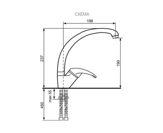Смеситель для кухни ULGRAN U-007 серый U-007-310 – изображение 2