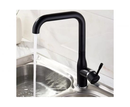 Смеситель для кухни LEDEME картридж диаметр 40 мм, высокий, чёрный матовый L4698B 89288 – изображение 2