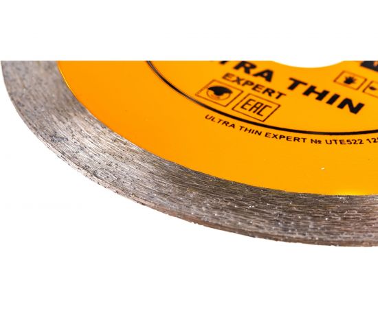 Диск алмазный отрезной Сплошной Ультратонкий Ultra Thin hot press (125х22.23 мм) TRIO-DIAMOND UTE522 – изображение 3