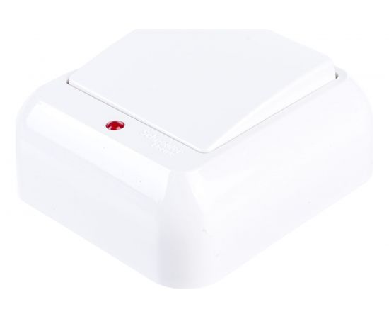 Выключатель Schneider Electric 1-клавишный ОП Прима 6А с индикатором, белый SchE А16-046М A16-046M-B А16-046М-б – изображение 3